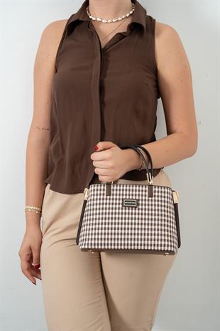 Silver & Polo Kahve Sarı - Kahve SP987 Kadın El Çantası