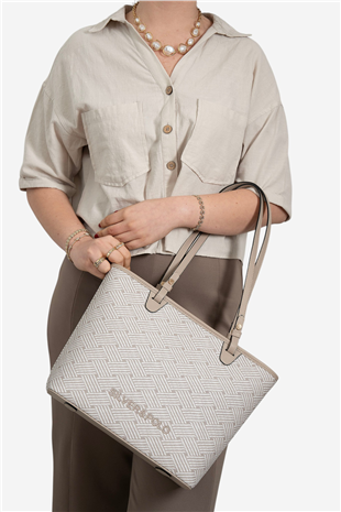Silver Polo SP1204 Kadın Omuz Çantası Ç.Örgü Bej-Kum