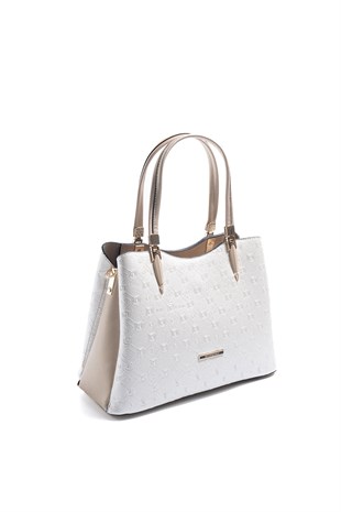 Silver & Polo SP1205 Kadın El Çantası Logolu Sedef-S.Nut