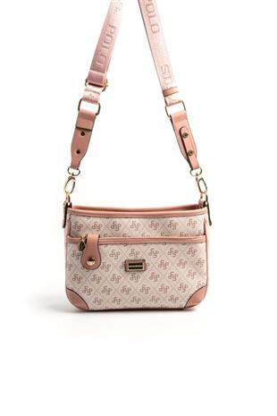 Silver & Polo SP1160 Kadın Çapraz Çanta Monogram Pembe-Somon