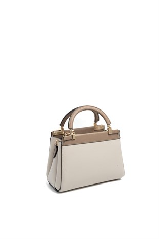 Silver & Polo SP1193 Kadın El Çantası Düz Bej-Latte