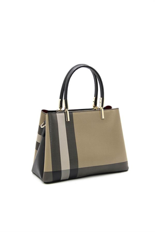 Silver & Polo SP1098 Kadın El Çantası Ekose Kahve-Siyah