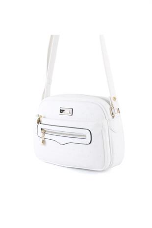 Silver & Polo SP491 Kadın Çapraz Çanta Logolu Beyaz-Beyaz