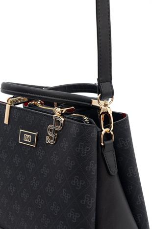 Silver & Polo SP1098 Kadın El Çantası Monogram Siyah