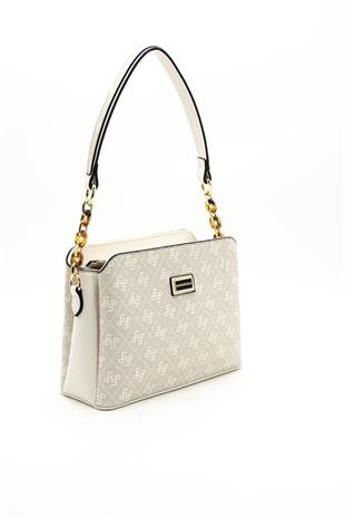 Silver Polo SP937 Kadın Omuz Çantası Monogram Taş-Kemik