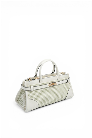 Silver & Polo SP1260 Kadın El Çantası King Desen Yeşil-Kemik