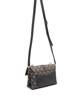 Silver & Polo SP1148 Kadın Çapraz Çanta Monogram Füme-Siyah