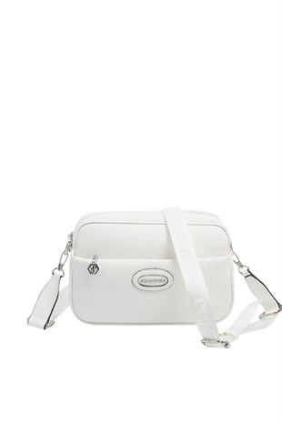 Silver & Polo SP1267 Kadın Çapraz Çanta Petek Beyaz-Beyaz