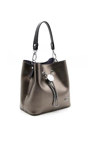 Silver & Polo SP967 Kadın Çapraz Çanta Düz Platin-Siyah