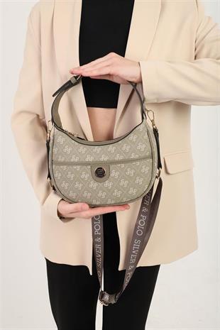 Silver Polo SP1194 Kadın Omuz Çantası Monogram Y.Yeşil-Y.Yeşil