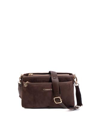 Silver & Polo SP1184 Kadın Çapraz Çanta Süet Kahve