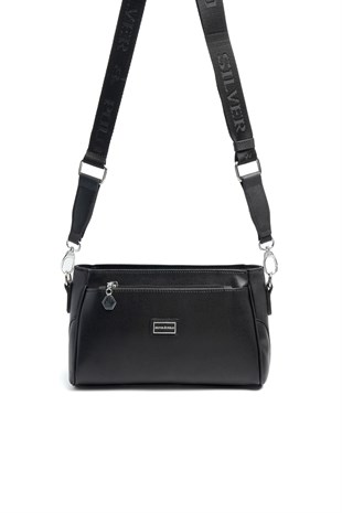 Silver & Polo SP1273 Kadın Çapraz Çanta Düz Siyah-Siyah