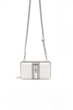 Silver & Polo SP1138 Kadın Telefon Çantası Düz Beyaz-A.Gri-Beyaz