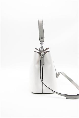 Silver & Polo SP967 Kadın Çapraz Çanta Düz Beyaz-A.Gri