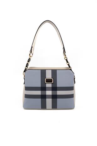 Silver & Polo Mavi - Kemik SP937 Kadın Omuz Çantası