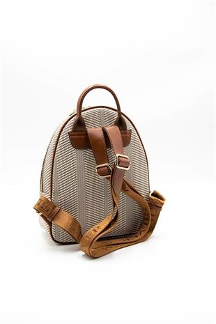 Silver & Polo SP945 Kadın Sırt Çantası Hasır Bej-Taba