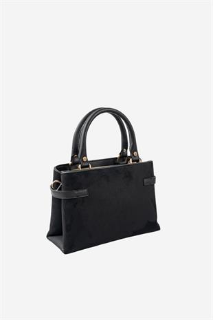 Silver & Polo SP1149 Kadın El Çantası Süet Siyah-Siyah