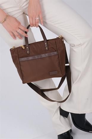Silver & Polo SP1214 Kadın El Çantası Saten Kahve-Kahve