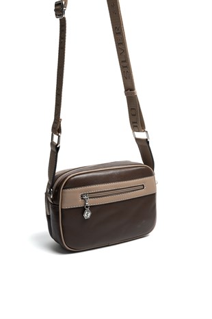 Silver Polo Kahve - Latte Düz Kadın Çapraz Çanta SP1162