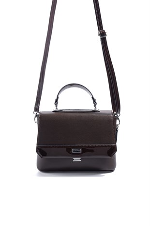 Silver & Polo SP838 Kadın Çapraz Çanta Düz Kahve-Rugan Kahve