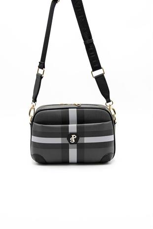 Silver & Polo SP1094 Kadın Çapraz Çanta Ekose Siyah