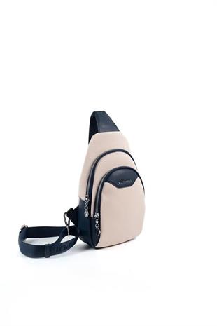 Silver & Polo SP959 Kadın Vücut Çantası Petek Bej-Lacivert