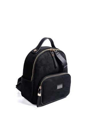 Silver & Polo SP1130 Kadın Sırt Çantası Süet Siyah