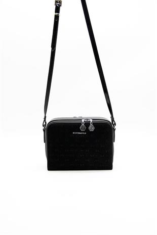 Silver & Polo SP888 Kadın Çapraz Çanta Fashion Siyah-Rugan Siyah