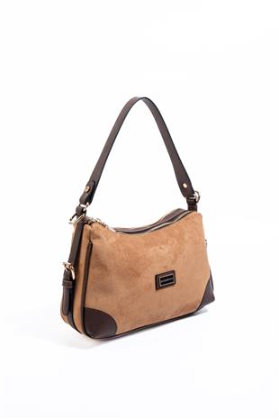 Silver & Polo SP1269 Kadın Omuz Çantası Süet Taba-Kahve