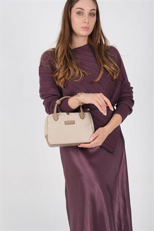 Silver & Polo SP1224 Kadın El Çantası Saten Bej-Kum