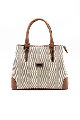 Silver & Polo SP667 Kadın El Çantası Hasır Bej-Taba