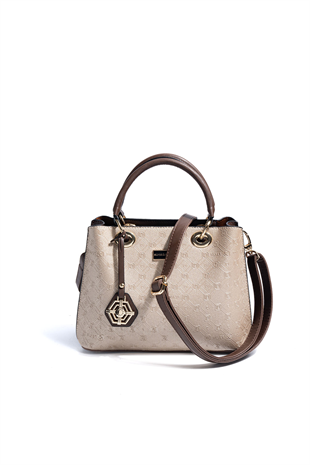 Silver & Polo SP1272 Kadın El Çantası Logolu Nut-Kahve