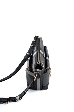 Silver & Polo SP1110 Kadın Çapraz Çanta Ekose Siyah