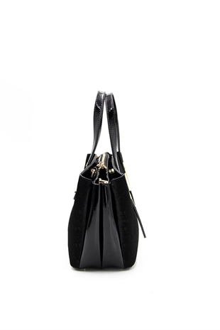 Silver & Polo SP1021 Kadın El Çantası Fashion Siyah-Rugan Siyah