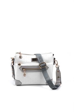 Silver & Polo Beyaz - A.gri SP1110 Kadın Çapraz Çanta