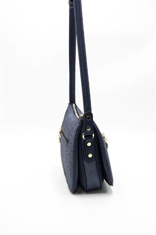 Silver & Polo SP818 Kadın Çapraz Çanta Logolu Lacivert-Lacivert