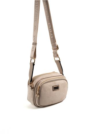 Silver & Polo SP1111 Kadın Çapraz Çanta Süet Bej-Kum