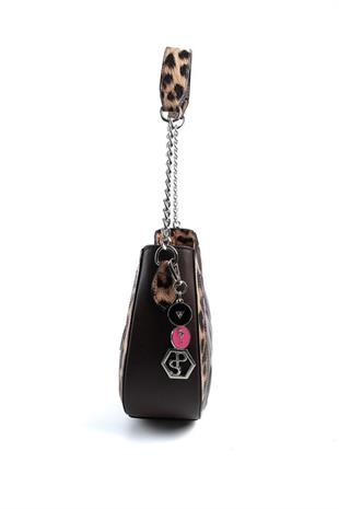 Silver Polo SP1168 Kadın Omuz Çantası Düz Kahve-Leopar Taba