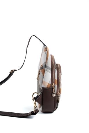 Silver & Polo Haki - Kahve SP959 Kadın Vücut Çantası