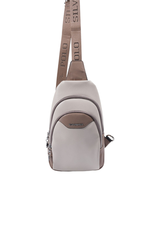 Silver & Polo SP959 Kadın Vücut Çantası Düz Bej-Latte