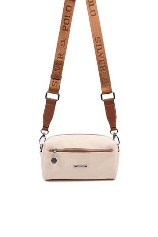 Silver & Polo SP1142 Kadın Çapraz Çanta Petek Bej-Taba