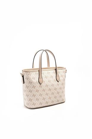 Silver & Polo SP1185 Kadın El Çantası Monogram Bej-Kum