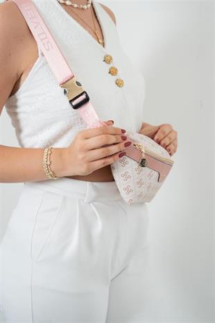 Silver & Polo SP1192 Kadın Bel Çantası Monogram Pembe-Somon