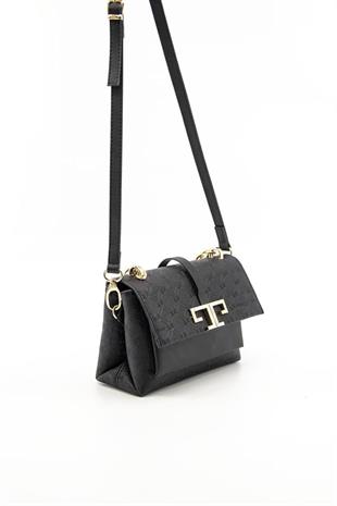 Silver & Polo SP1148 Kadın Çapraz Çanta Logolu Siyah-Siyah