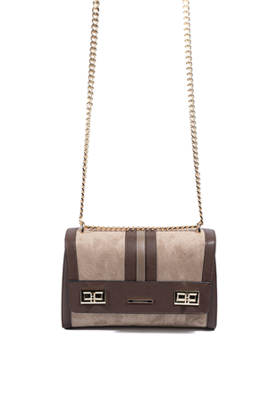 Silver & Polo SP1139 Kadın Çapraz Çanta Süet Vizon-Kahve