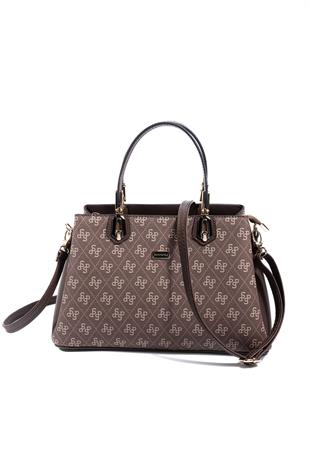 Silver & Polo SP1253 Kadın El Çantası Monogram Kahve