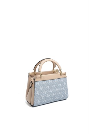 Silver & Polo SP1193 Kadın El Çantası Monogram Mavi-Ten