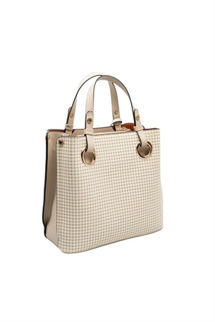 Silver & Polo SP975 Kadın El Çantası King Desen Kum-Kum Beji