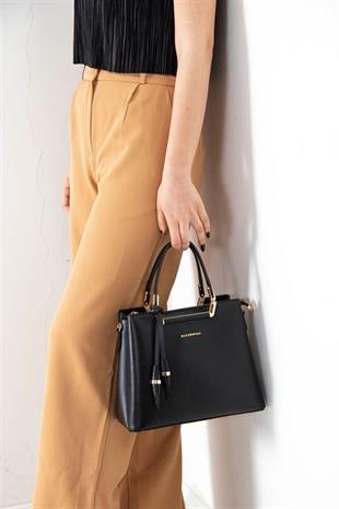 Silver & Polo SP969 Kadın El Çantası Düz Siyah-Siyah