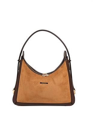 Silver & Polo SP1187 Kadın Omuz Çantası Süet Taba-Kahve